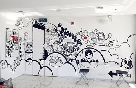 阆中手绘墙并非传统涂鸦。